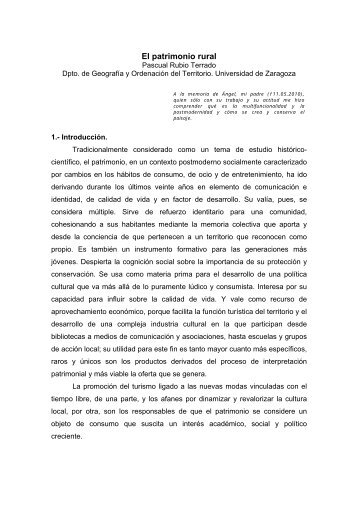 EL PATRIMONIO TERRITORIAL - AsociaciÃ³n de GeÃ³grafos EspaÃ±oles