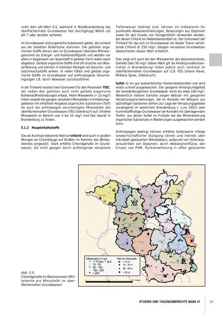 5 Regionale Beschreibung der Grundwasserbeschaffenheit - LUGV