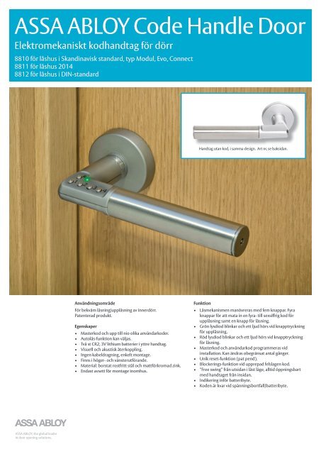 ASSA ABLOY Code Handle Door - ASSA OEM