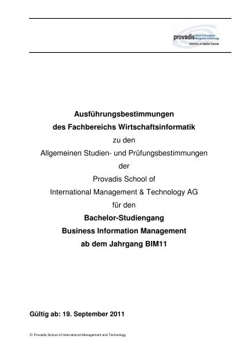 StudienprÃ¼fungsordnung - Provadis School of International ...