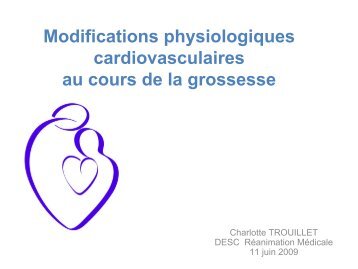 Modifications physiologiques cardiovasculaire au cours de la ...