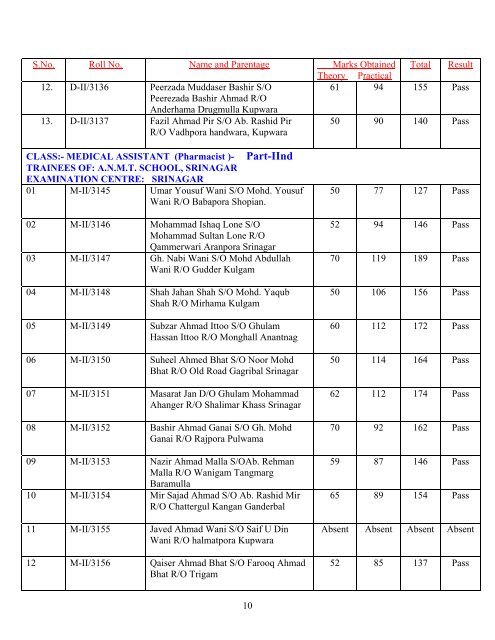 office of the preseident j&k state medical faculty - Department of ...