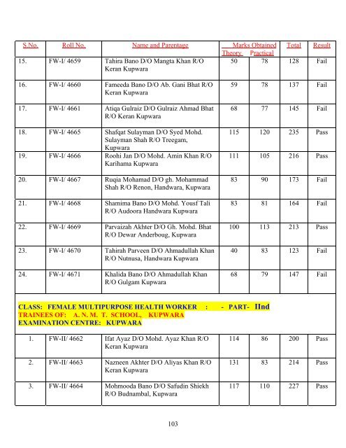 office of the preseident j&k state medical faculty - Department of ...