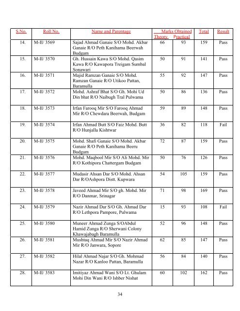 office of the preseident j&k state medical faculty - Department of ...