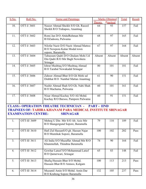 office of the preseident j&k state medical faculty - Department of ...