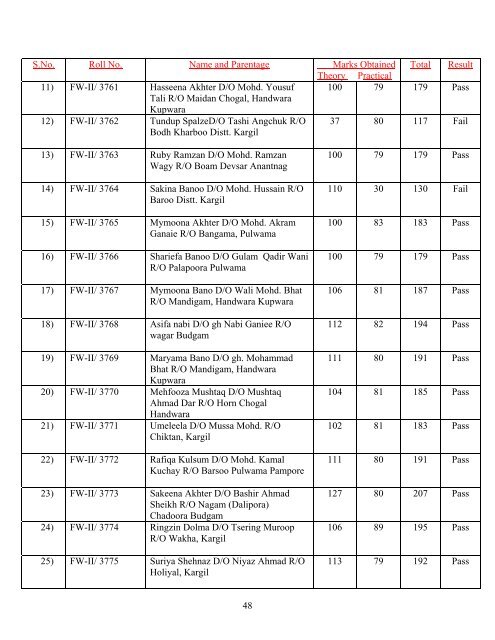 office of the preseident j&k state medical faculty - Department of ...