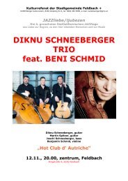 DIKNU SCHNEEBERGER TRIO feat. BENI ... - Zentrum Feldbach