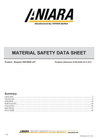 MSDS model - Aniara