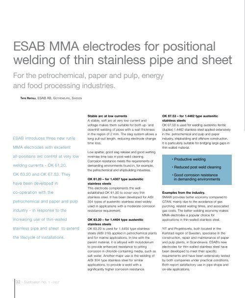 Svetsaren 1/2007 - Esab