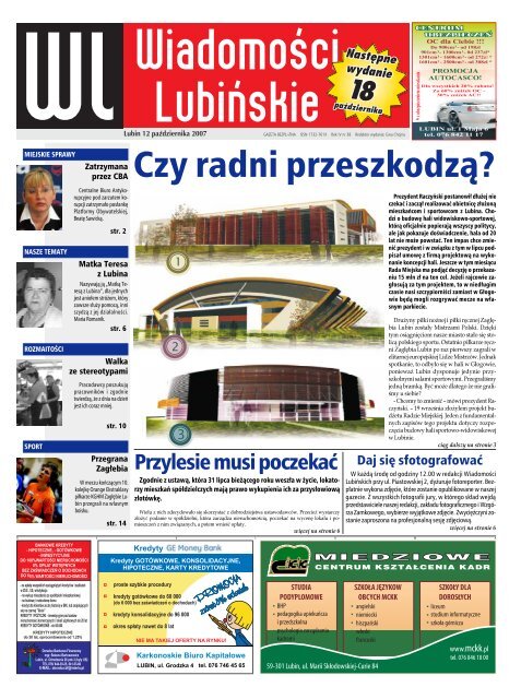 Czy radni przeszkodzÂ¹? - Lubin