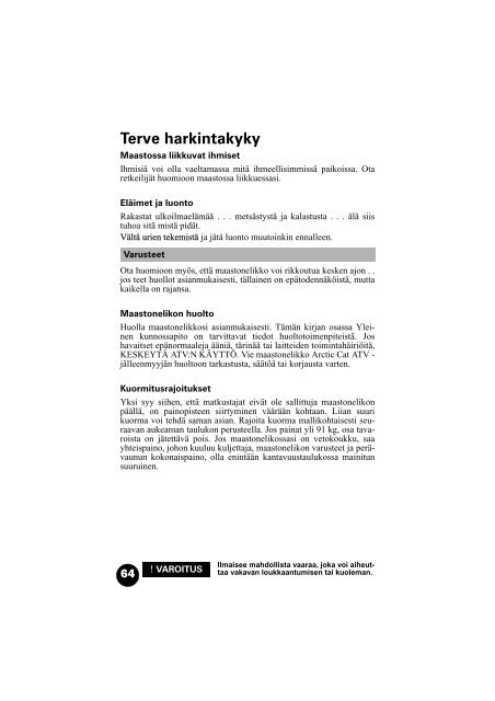 Lataa pdf-tiedosto - Arctic Cat