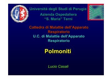 Polmoniti 2011 - FacoltÃ  di Medicina e Chirurgia - UniversitÃ  degli ...