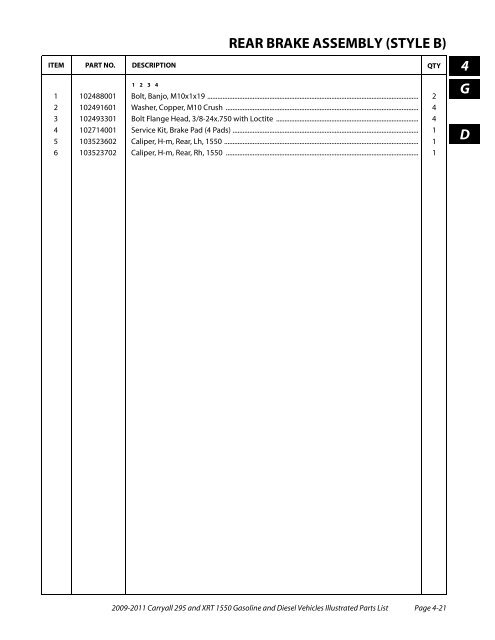 2009-2011 Carryall 295 / XRT 1550 - Mobilicab