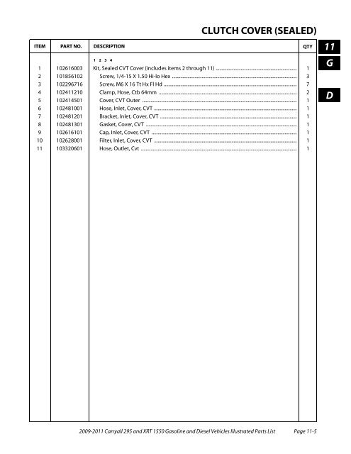 2009-2011 Carryall 295 / XRT 1550 - Mobilicab