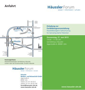 Anfahrt Forum - Gehschule Iris Heyen