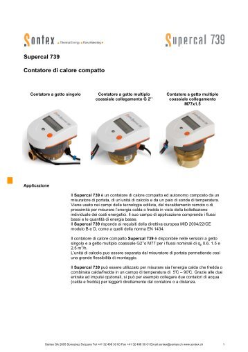 Scheda Tecnica Supercal 739 - Contabilizzazione del calore