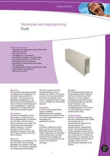 Decentrale warmteterugwinning Duett - J.E. StorkAir