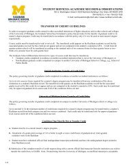 Transfer of Credit guidelines - Rackham Graduate School