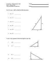 Geometry M217 Name Chapter 5 Test Review Worksheet 3 Teacher