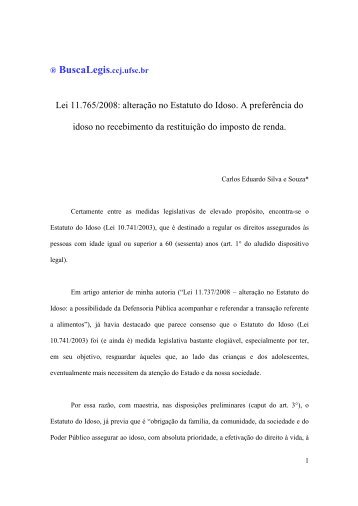 Lei 11.765/2008: alteraÃ§Ã£o no Estatuto do Idoso. A preferÃªncia do ...