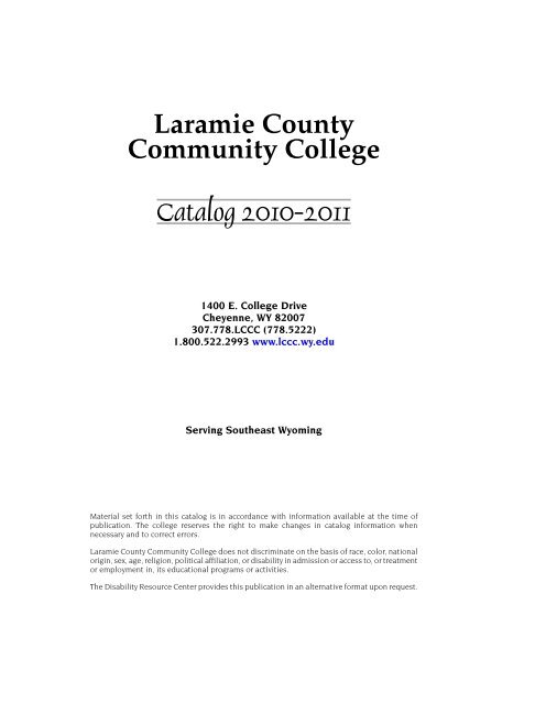 LCCC policy - Laramie County Community College