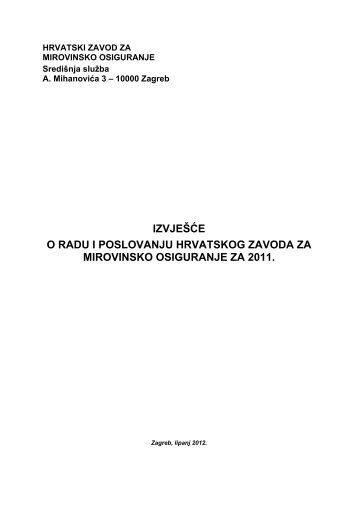 2011. - Hrvatski zavod za mirovinsko osiguranje