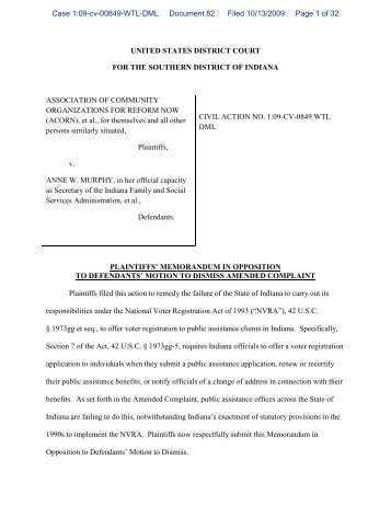 the Memorandum filed by plaintiffs in opposition to the motion to ...