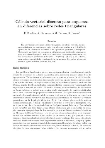 CÃ¡lculo vectorial discreto para esquemas en diferencias sobre ...