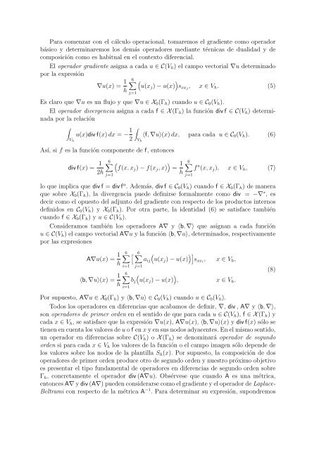 CÃ¡lculo vectorial discreto para esquemas en diferencias sobre ...