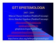 GTT EPISTEMOLOGIA - ColÃ©gio Brasileiro de CiÃªncias do Esporte