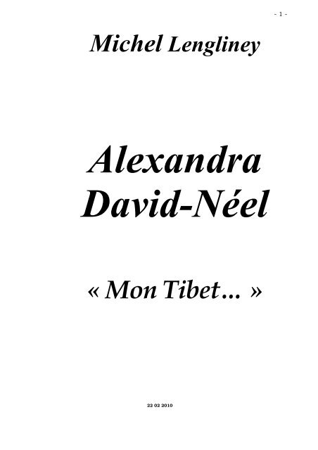 Alexandra David NÃ©el, Mon Tibet