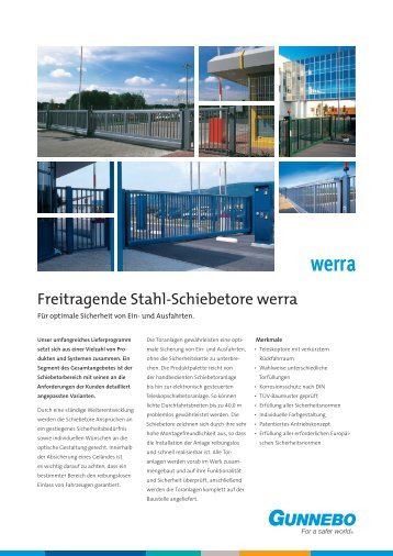 Freitragende Stahl-Schiebetore werra - Schweigert-zaeune.de