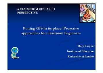 Putting GIS in its place: Proactive approaches for classroom beginners