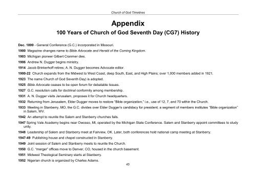 CHURCH OF GOD TIMELINES - Origin of Nations