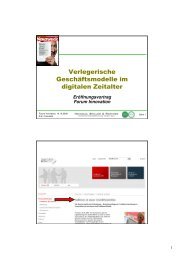 Verlegerische Geschäftsmodelle im digitalen Zeitalter