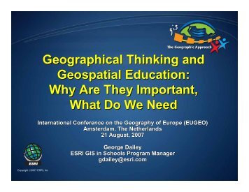 Geographical Thinking and Geospatial Education - HERODOT ...