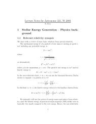 Lecture Notes for Astronomy 321, W 2004 1 Stellar Energy ...