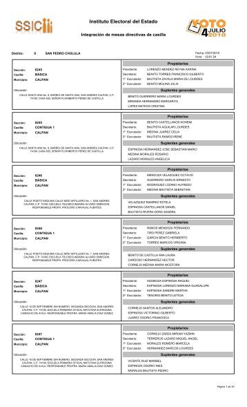 Distrito 8. SAN PEDRO CHOLULA. - Instituto Electoral del Estado ...