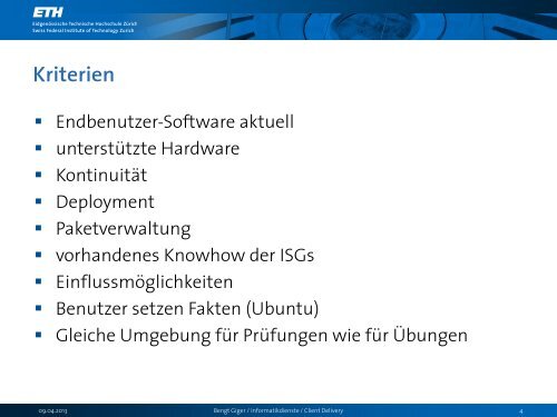 Bericht Fokussitzung Linux - ITEK