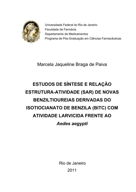 Estudos de síntese e relação estrutura-atividade (SAR) - UFRJ