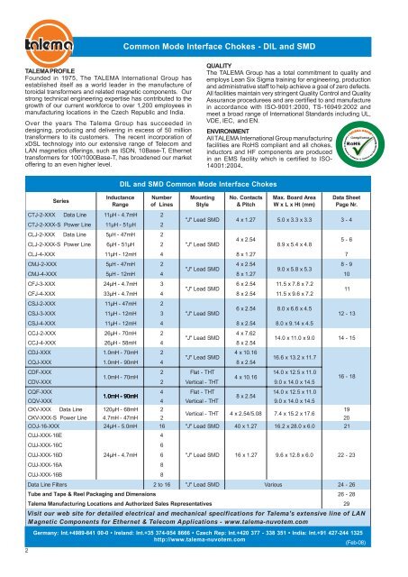 Selection Guide - Nuvotem Talema