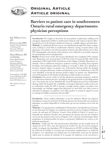 full text in PDF - Canadian Medical Association