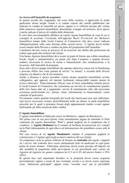 guida pratica all'acquisto di immobili in italia 2010 - Ambasciata d'Italia