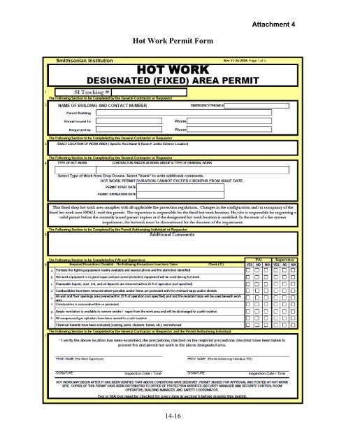 Osha hot work permit sample deals