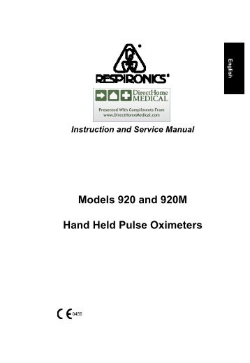 920M Pulse Oximeter - User Guide (PDF) - Direct Home Medical