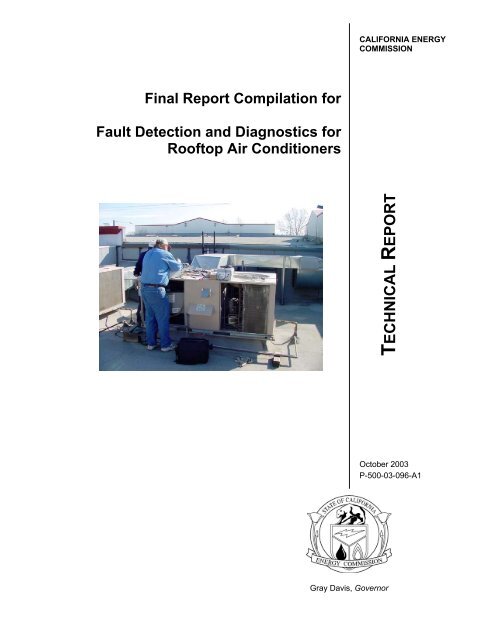 Fault Detection and Diagnostics for Rooftop Air Conditioners