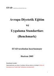 Avrupa Diyetetik EÄitim ve Uygulama StandartlarÄ± (Benchmark)