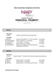 PRINCIPAL TRUMPET - West Australian Symphony Orchestra