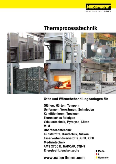 Katalog Thermprozesstechnik - Nabertherm GmbH