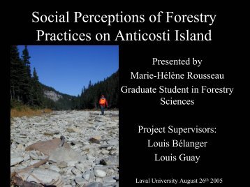 Social Perceptions of Forestry Practices on Anticosti Island